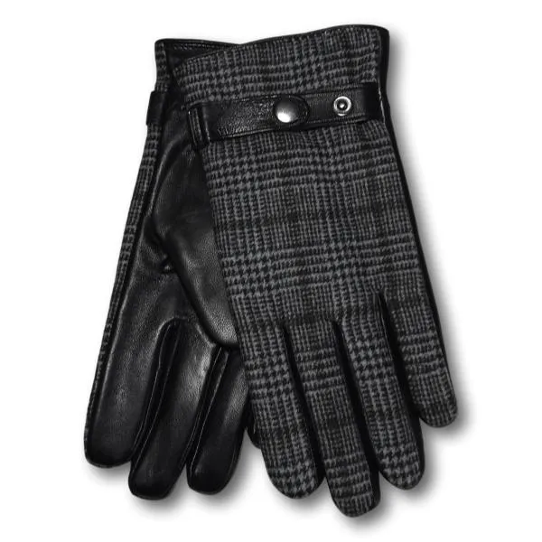 Men's Plaid Leather Gloves