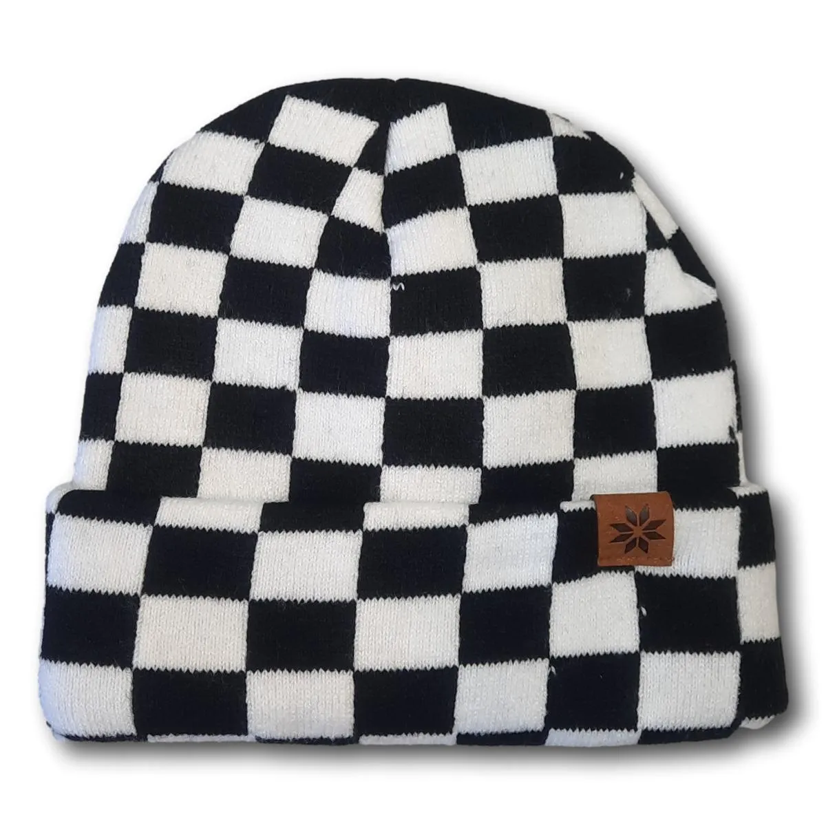 Checker-board Print Toque
