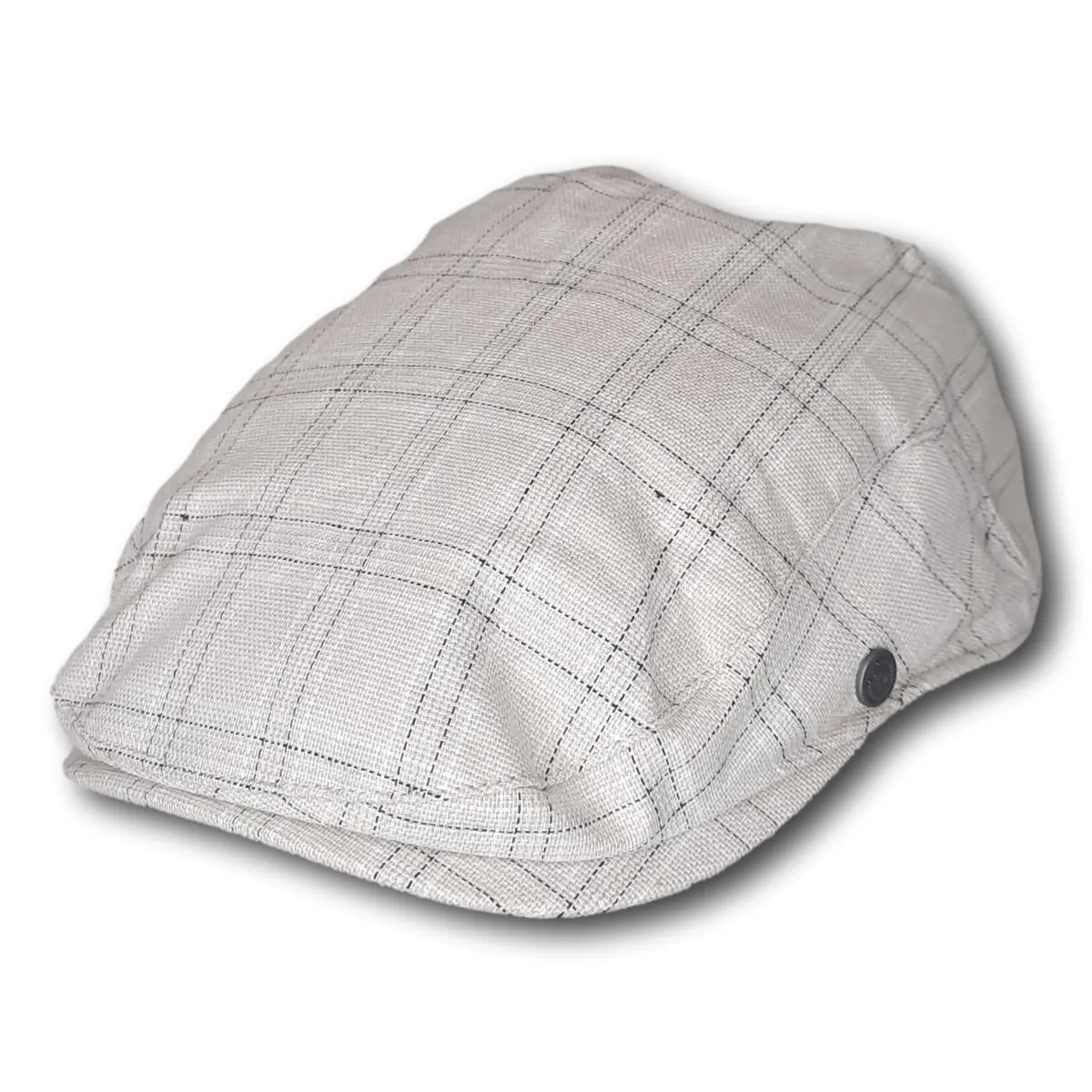 Checkered Print Flat Cap