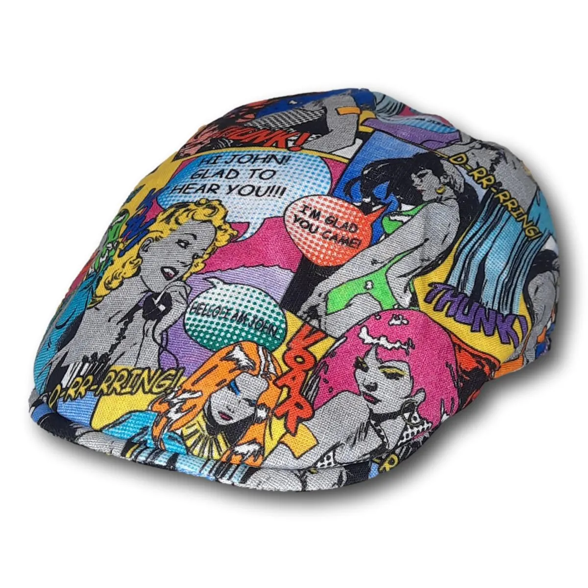 Comic Printed Flat Cap