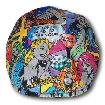 Comic Printed Flat Cap