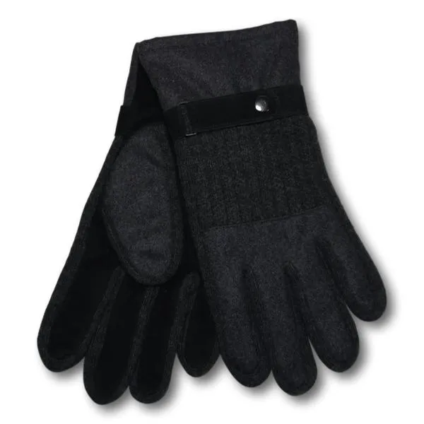 Cable Knit Suede Gloves