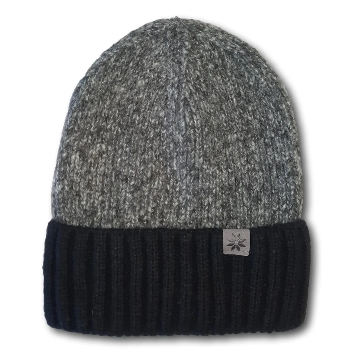 Two-Tone Knit Toque with Cuff