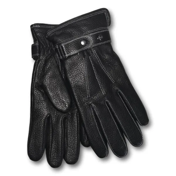 Contrast Stitch Leather Gloves