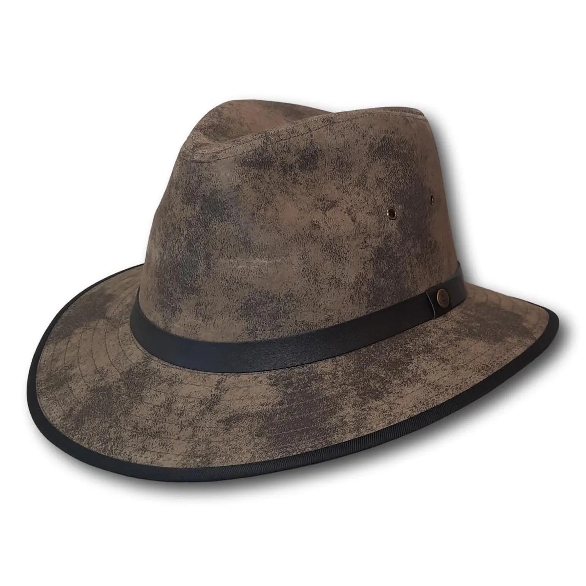 Leather Wide Brim Safari