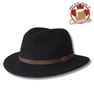 Pinched Fedora with Leather Band