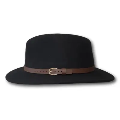 Pinched Fedora with Leather Band