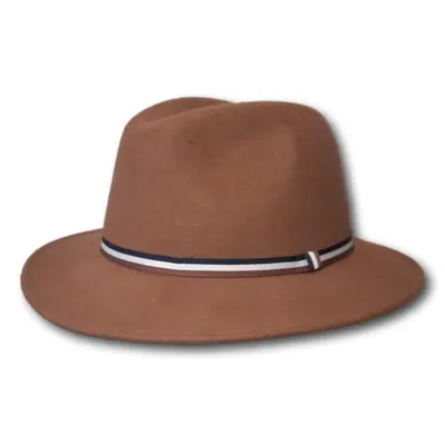 Solid Fedora with Stripe Band