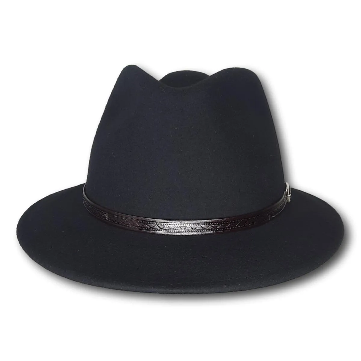 Fedora with Embossed Leather Band