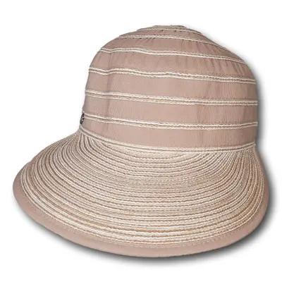 Wide Brim Cap with Stripes