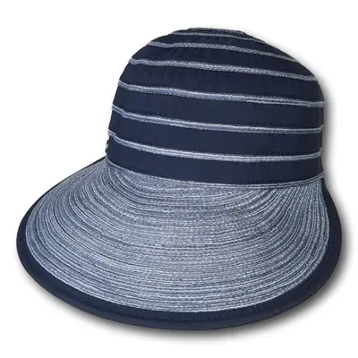 Wide Brim Cap with Stripes