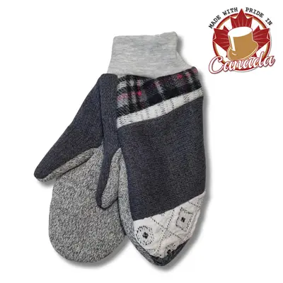 Patchwork Recycled Material Mittens