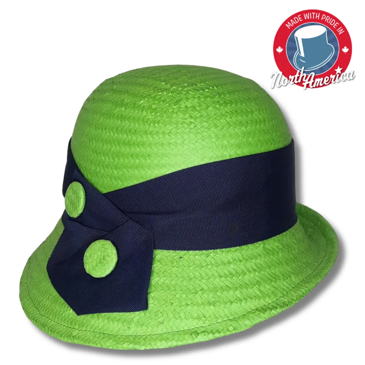 20s Straw Button Cloche