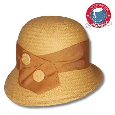20s Straw Button Cloche