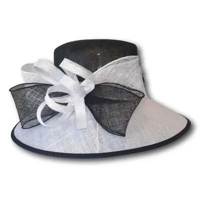 Two-Tone Large Bow Sinamay Cloche