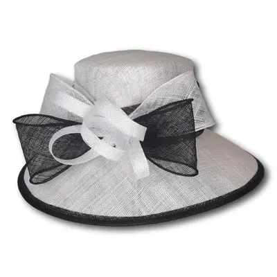 Two-Tone Large Bow Sinamay Cloche