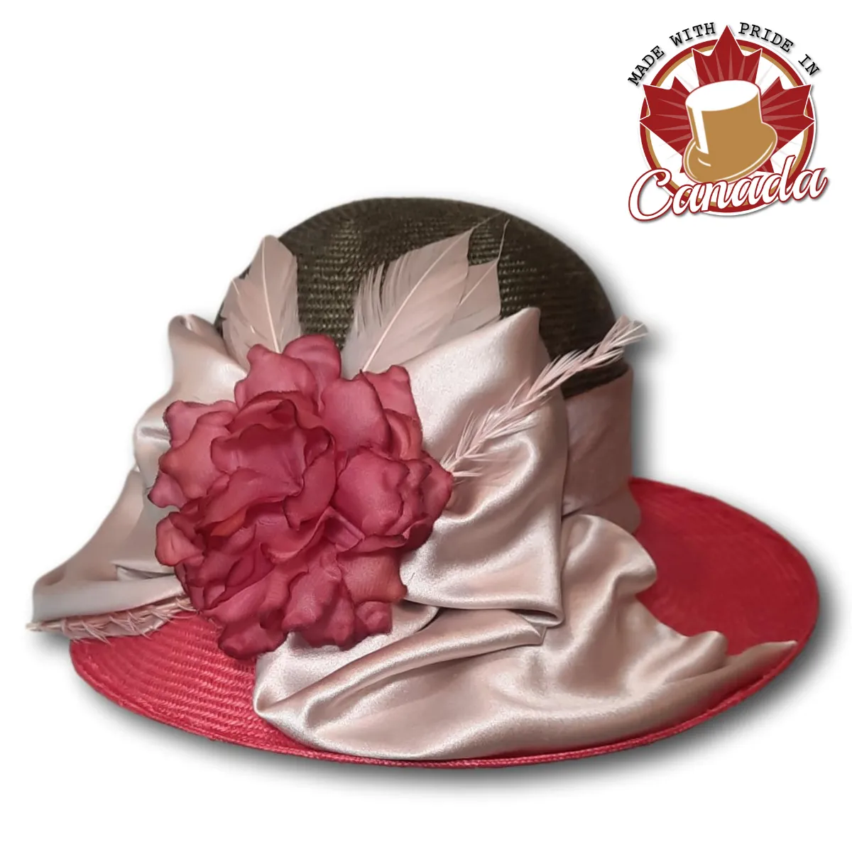 Two-Tone Dress Cloche with Bow