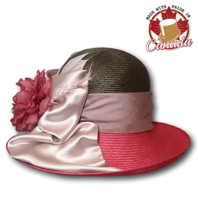 Two-Tone Dress Cloche with Bow