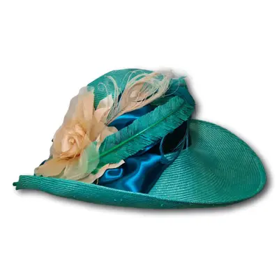 Dress Hat with Feathers and Flowers