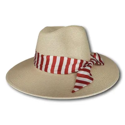 Wide Brim Fedora with Scarf