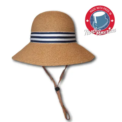 Two-Tone Stripe Banded Cloche