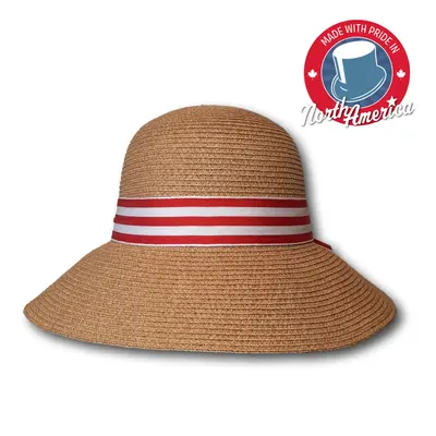 Two-Tone Stripe Banded Cloche