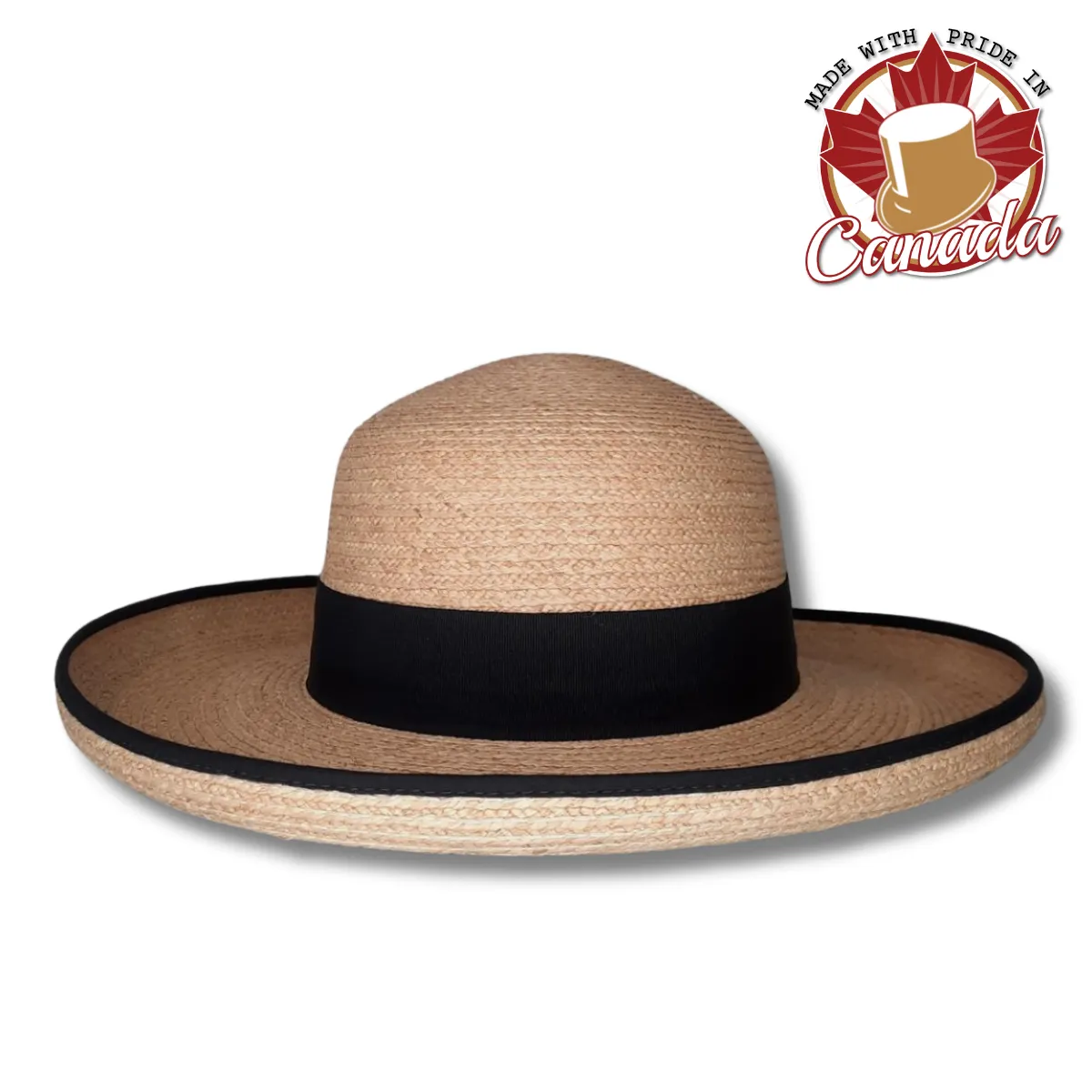 Medium Upturned Brim with Grosgrain Trim