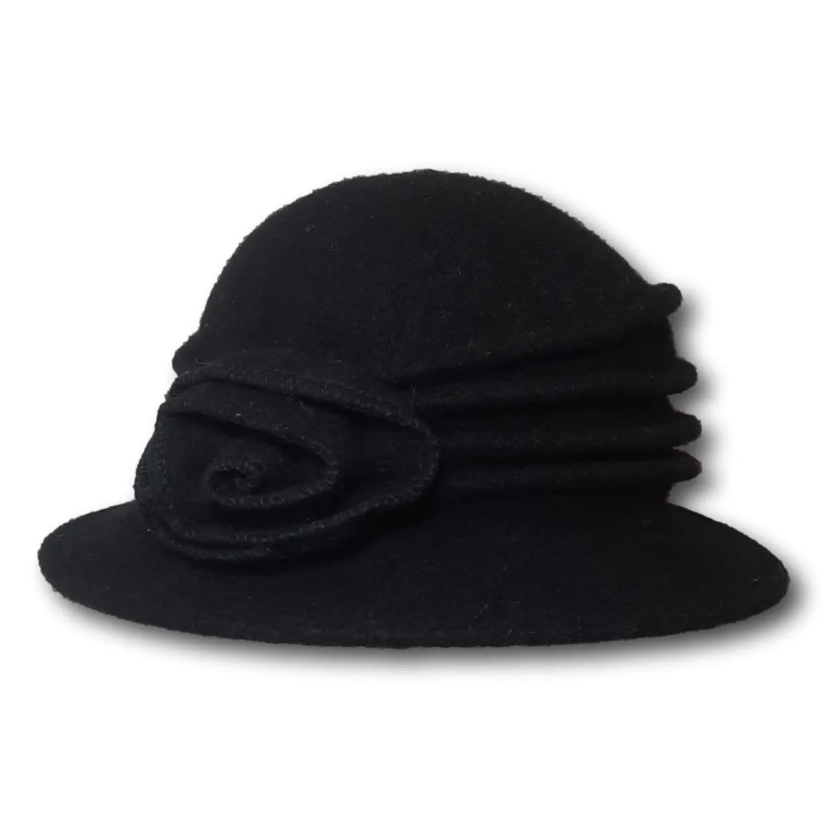 Cloche with Pleated Band and Flower