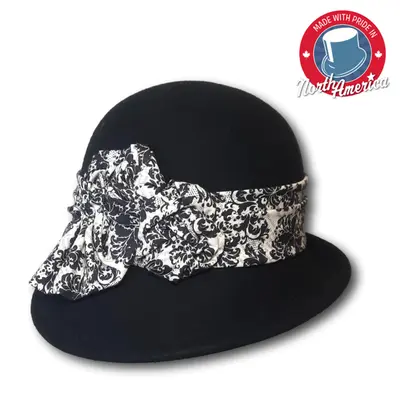 Knotted Printed Band Cloche