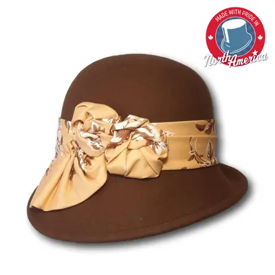 Knotted Printed Band Cloche