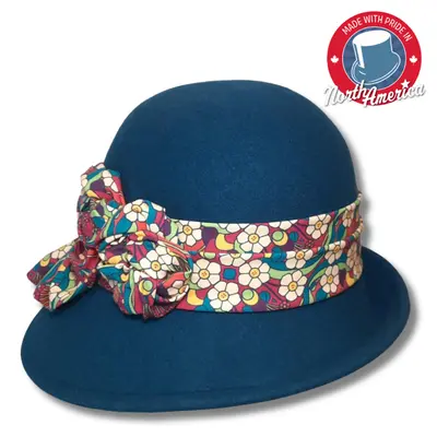 Knotted Printed Band Cloche
